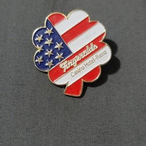 Fitzgerald's Casino Hotel-Reno Pin American Flag Clover